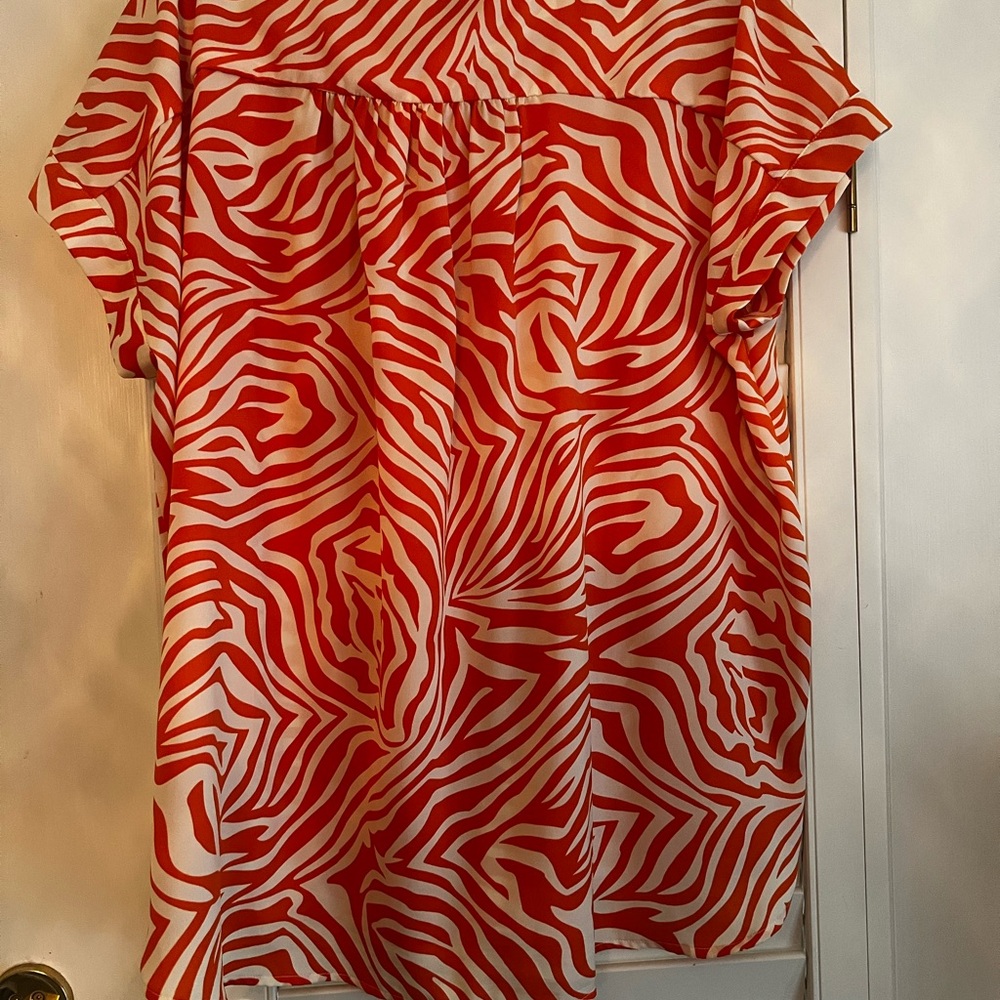 JODIFL Zebra Orange and White Top - Picture 4 of 5